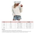thumbnail image 5 of Bat Sleeve Sweater Hollow Out Bat Sleeve Crew Neck Long Sleeve Sweater Breathable Soft Fabric Women Knitted Sweater White L, 5 of 5