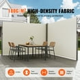 thumbnail image 2 of KFFKFF Pull-out Side Canopy, 79''x 236'' Exterior Seclusion Shade, 180g Polyester Water-resistant Pull-out Terrace Shade, UV 30+ Space Partition Wind Shade for Terrace, Garden, Balcony, Beige, 2 of 9