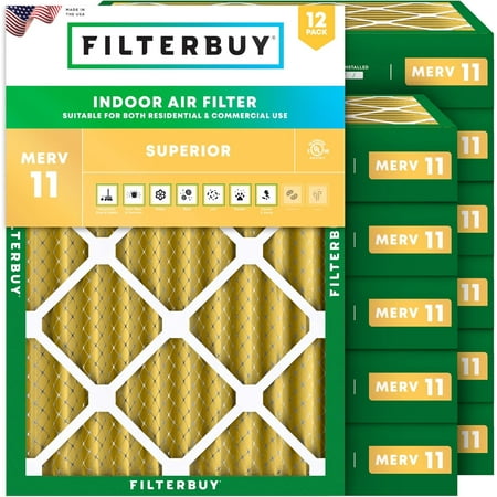 

Filterbuy 19.25x23.25x4 MERV 11 Pleated HVAC AC Furnace Air Filters (12-Pack)