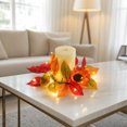 thumbnail image 6 of 3 Styles Fall Maple Leaf Candle Ring Artificial Sunflower Berry Wreath LED Thanksgiving Autumn Table Centerpiece Kitchen Home Decor Gift, 6 of 7