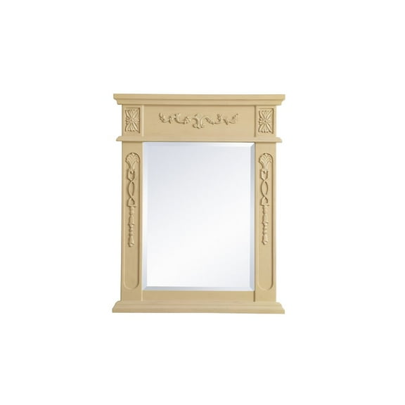 Elegant Decor Wood Frame Mirror 22 Inch X 28 Inch In Light Antique Beige
