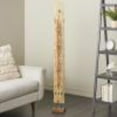 thumbnail image 2 of 7" x 60" Brown Teak Wood Handmade Tall Floor Cutout Post Abstract Sculpture with Live Edge Base, by DecMode, 2 of 9