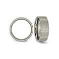 thumbnail image 4 of Gem & Harmony Mens Titanium Pattern Brushed Flat Band Ring 8mm for Men, 4 of 6