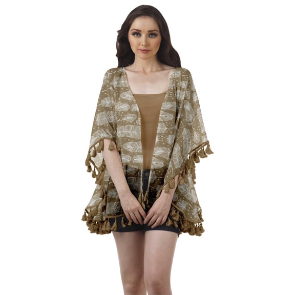 Soimoi Cotton Poplin Fabric Tribal Feather Print Fabric by Yard 56 Inch Wide