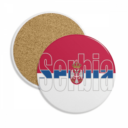 

Serbia Country Flag Name Coaster Cup Mug Tabletop Protection Absorbent Stone