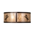 thumbnail image 5 of Meyda Tiffany 233537 Black Stallion 4 Light 24" Wide Flush Mount Drum Ceiling Fixture -, 5 of 7