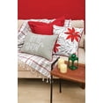 thumbnail image 2 of Christmas Poinsettia & Mistletoe Cotton Blend Mini Accent Pillow 8" x 8", 2 of 6