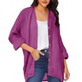 thumbnail image 3 of Lutiedan Long Sleeve Cardigans for Women Cotton Button Down High Low Cardigan Fall Casual Baggy Solid Cardigan,Purple,S, 3 of 6