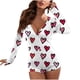 thumbnail image 2 of ICHUANYI Liquidación Mujer Sexy Deep V-cuello Shorts Medias de manga larga Sexy Pijama Onesie ICHUANYI WER202308171330, 2 of 5