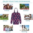 thumbnail image 5 of Pofeuu Rose Flowers Print Kids Pullover Hoodies Warm Thick Hooded Sweatshirt with Packet for Boys Girls-Medium, 5 of 6