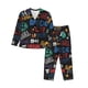 thumbnail image 1 of Balery Basketball Conjunto de Pijama con Estampado para Mujer, Conjunto de Dos Piezas con Manga Larga, Ropa de Dormir Suave con Bolsillos, Pijamas Cómodos-Large, 1 of 7