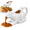 White S#010, variant on Puking Kitty Gravy Boat, Novelty Cat Shaped Ceramic Sauce Server, 3 Sizes Available in Black & White, Fun Tableware for Thanksgiving Dinner-Black L