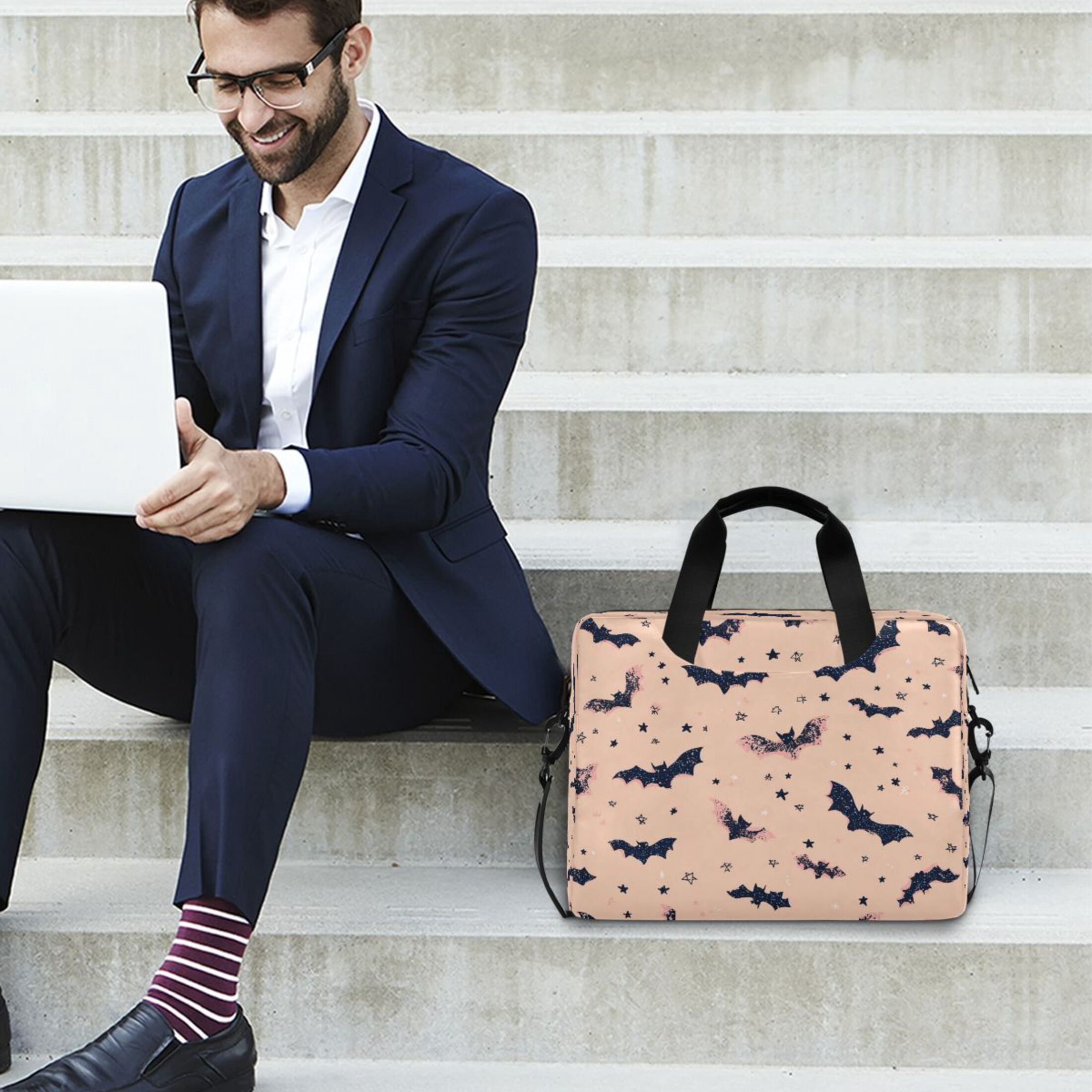 Laptop Bag Laptop Briefcase 15.7 x 3 x 11.8 Inches Laptop Bag Briefcases Laptop Storage Travel Laptop Bag Work Laptop Bag Black Bats