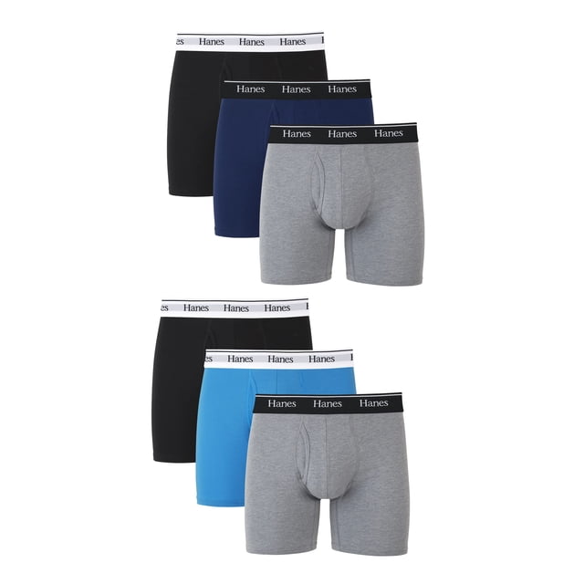 Calzoncillos y calzoncillos tipo bóxer Hanes de algodón elástico para hombre, paquete de 6