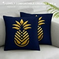 thumbnail image 3 of COMIO Yellow Pineapple Body Pillow Case Cover - Microfiber Bed Throw Pillow Covers, Summer Fruits Navy Blue Decorative Lumbar Pillow Cover with Envelope Closure for Sofa/Travel, 3 of 5