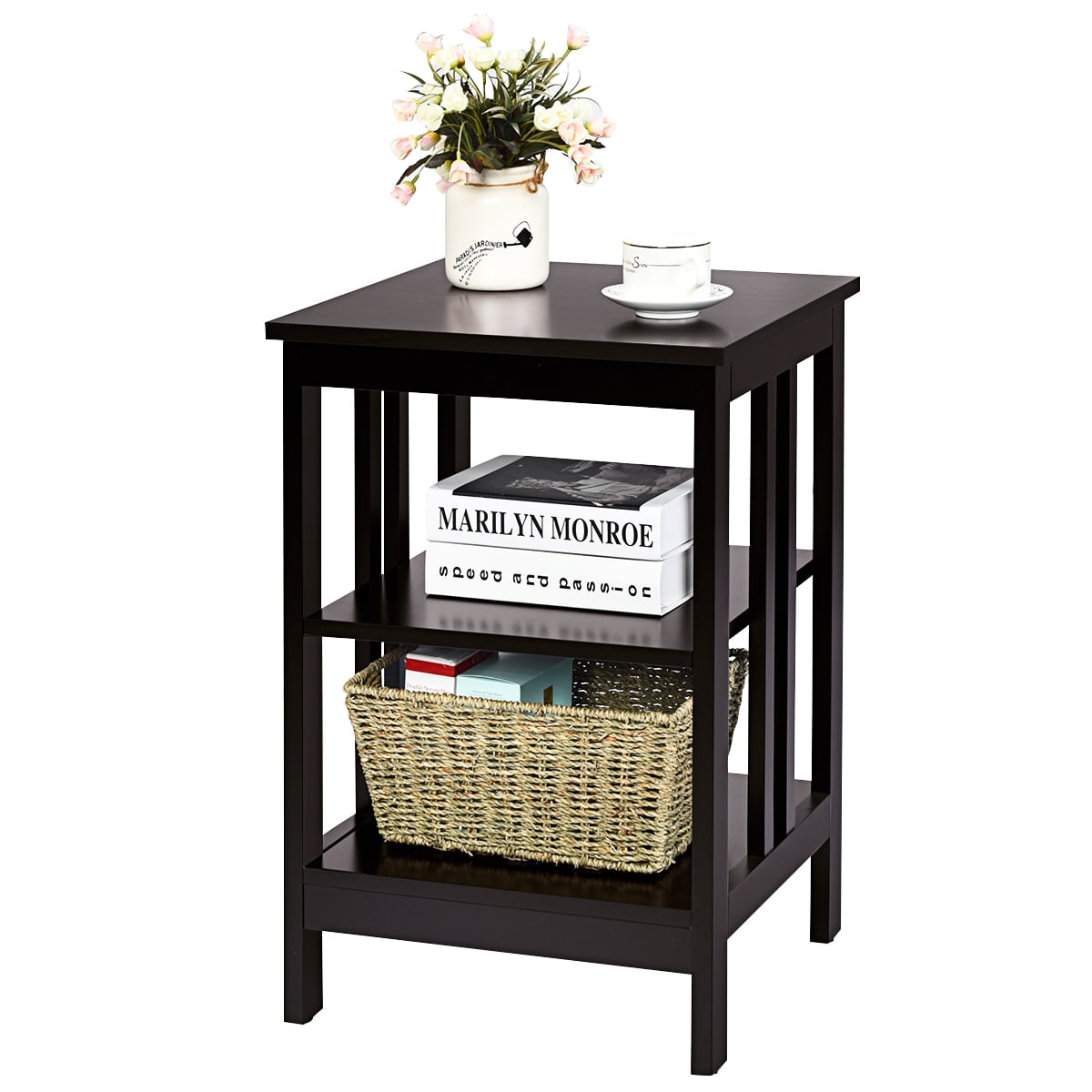 Giantex 3tier Side Table Nightstand Sofa End Table Storage Display Shelf