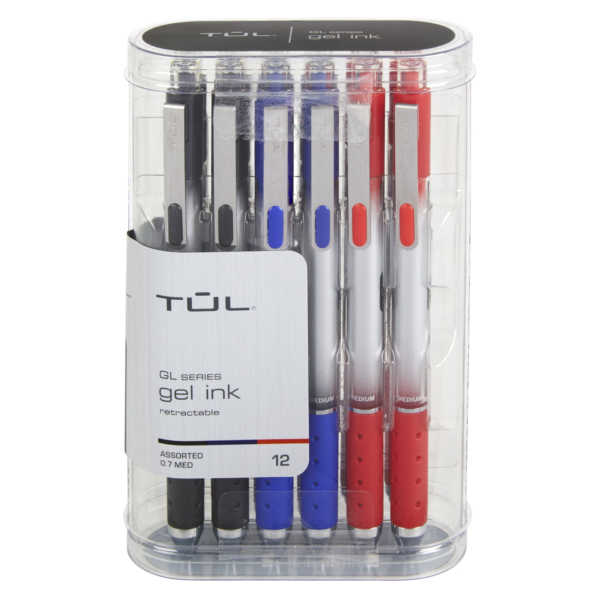 Assorted Ink, Medium Point 1.0mm TUL 4 pack BP3 Retractable Ballpoint Pens 