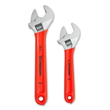 Crescent Ac2610Cvs 6In. And 10In. Adjustable Cushion Grip Wrench 2 Piece Set