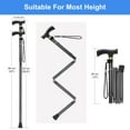 thumbnail image 5 of SupreGear Folding Walking Cane, Adjustable Aluminum, T Handle, Black, For Seniors Adults, 5 of 8