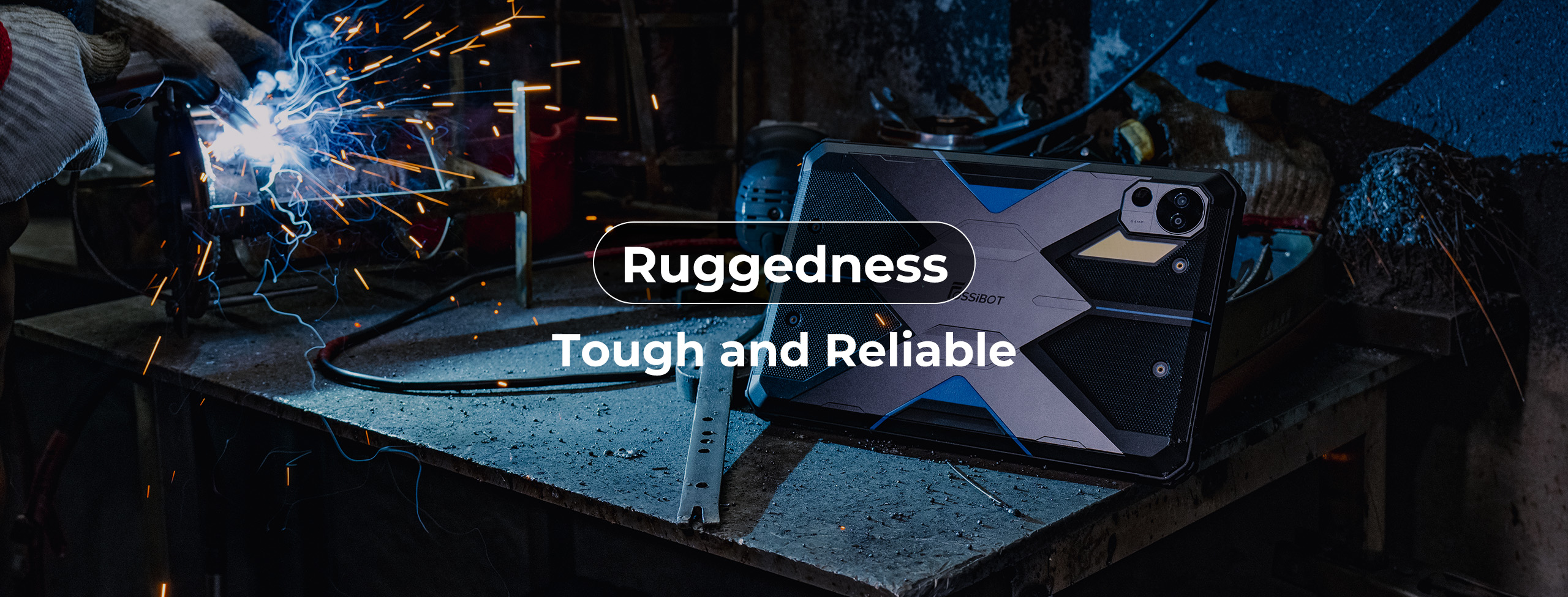 FOSSIBOT Rugged Tablet DT2 10.4'' HD, 22000mAh 20GB+256GB, 2K Display, Android 13, 4G LTE/WiFi 6,64+32MP Face Unlock, OTG 66W Fast Charging Tablet