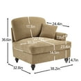 thumbnail image 3 of Newest 2-in-1 Style Chenille Sofa, Light Coffee Single Seater,Removable Ruffle Skirt, Includes 1 Movable Pillow, 38.2" Compact Design, 3 of 9
