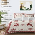 thumbnail image 3 of Christmas Red Bedding Duvet Cover Set King Size 4 Pieces Snowflake and Elk Bedding Set with Zipper Closure, 1 Comforter Cover 92x106 Inches 1 Flat Sheet & 2 Pillow Cases, 3 of 7