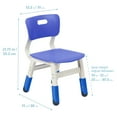 thumbnail image 2 of ECR4Kids Classroom Plastic Chairs, Kids Seating with Adjustable Seat Height, 2-Pack - Blue, 2 of 6