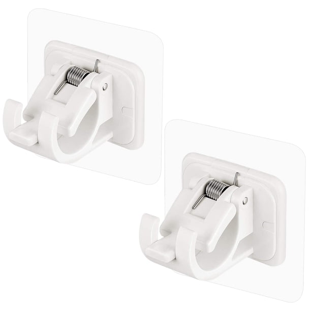 2 piezas de soportes para barra de cortina sin taladro Soportes para barra de cortina sin taladro Ganchos para barra de cortina autoadhesivos Cortina ajustable sin clavos