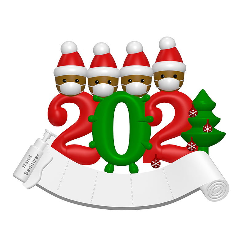 2020 Quarantine Survivor Family Customized Christmas Decorating Set Whear Christmas Ornaments Quarantine Christmas Party Decoration Gift Product Personalized 1-7 Family Members