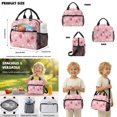 thumbnail image 5 of Xoenoiee Pink Strawberry Bow Daisy Flower Print 3 Pieces Backpack School Bag and Lunch Box Set with Pencil Case for Middle School Teenage Bookbag Heavy Duty Schoolbag Laptop Bags Daypack for Girls, 5 of 6