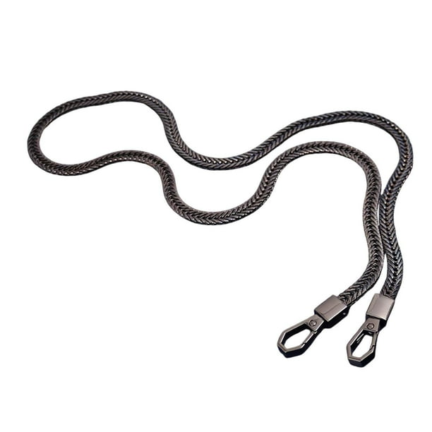 Correas de repuesto para bolsos, accesorios de bricolaje con hebilla de metal, correa de metal para bolso de mano Negro 12 metros