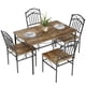thumbnail image 4 of Yeshouse Juego de 4 Mesas de Comedor, Mesa y Sillas de Comedor Industrial Retro, Juego de Sillas de Mesa de Madera para Espacios Pequeños, Desayunador, 1 Mesa + 4 Sillas (Marrón Rústico), 4 of 7