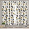 thumbnail image 2 of Ambesonne Cartoon Valance & Curtain, Circus Animals Jumping Art, 55"x30", Multicolor, 2 of 6