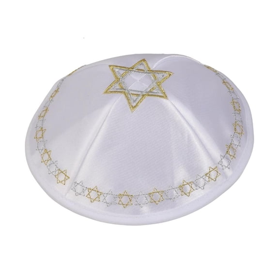 MOMOJIA Embroidery Pattern Jewish Cap PolyesterSku11Hat Traditional Kippah Hat For Men
