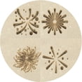 thumbnail image 1 of Ahgly Company Tapis Rond Lavable en Machine Intérieur Transitionnel Pérun Brun, 3 Pieds Rond, 1 of 7