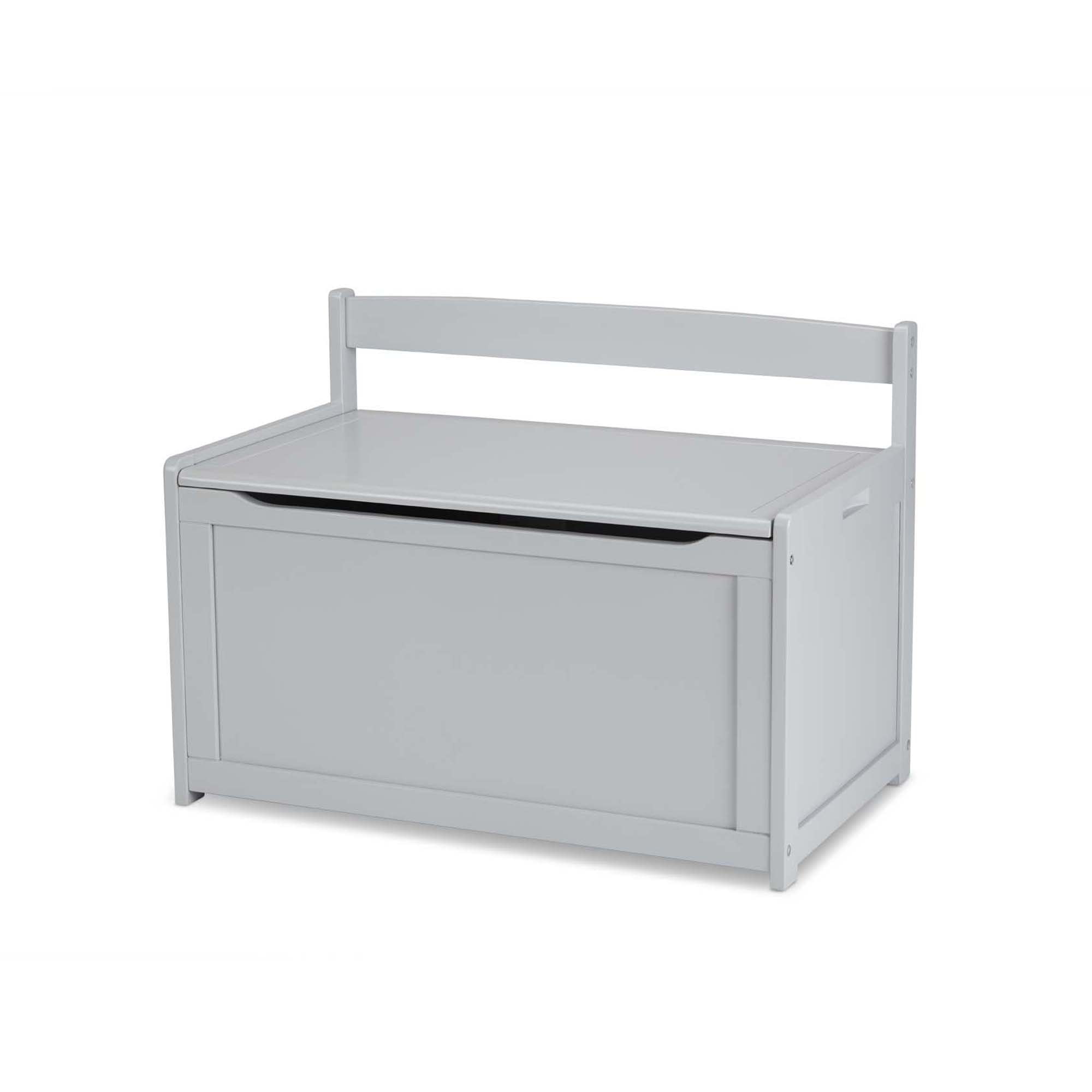 Melissa & Doug Wooden Toy Chest, Toy Storage Box (Gray) with Hinged-Lid, Playroom Furniture for Kids Ages 3+ [Wood]
