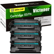 Victoner 3-Pack Compatible Toner for Canon With Chip for Canon 057H Use With Canon imageCLASS MF445 MF448dw 449dw 3 * Black