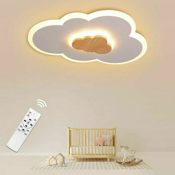 Dimmable Child-friendly Ceiling Light, 20W LED Cloud Lamp with Remote Control, Easy Installation & Memory Function for Bedrooms