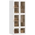 thumbnail image 1 of HOMCOM Garde-Robe Portative avec 6 Compartiments, Tringle, Blanc, 1 of 10