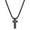 Tiny black cross: 0.79" * 0.39", variant on Cross Necklace for Men, Mens Cross Necklaces with 2.5mm Rope Chain, Stainless Steel Pendant Chain 16-28 Inch