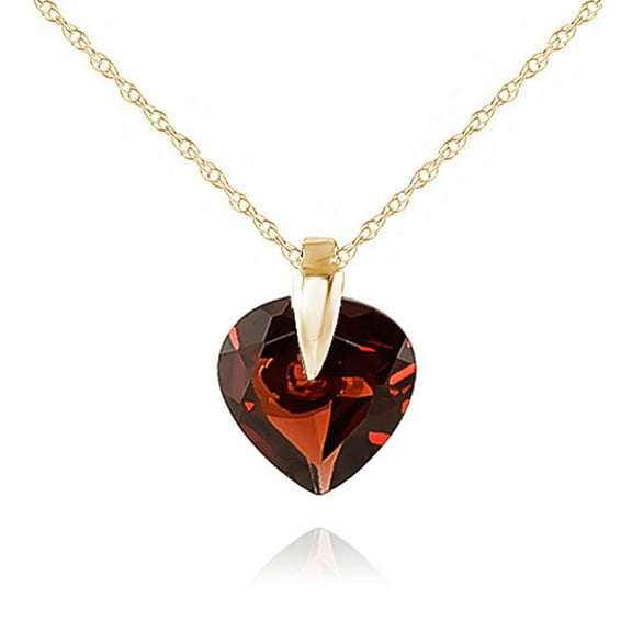 Galaxy Gold 14K Yellow Gold Garnet Pendant Necklace - January Birthstone - Passion & Protection - 16" to 24" - Fine Jewelry for Women