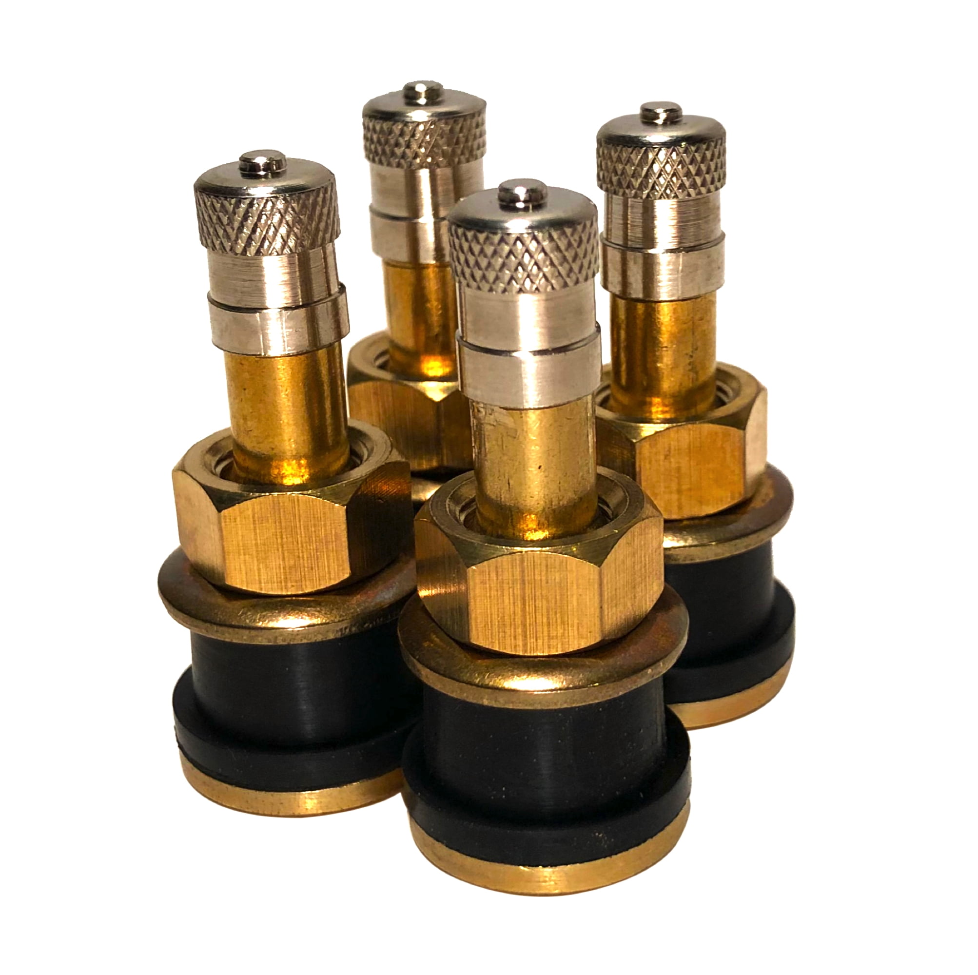 Four TR501 Straight Brass Clamp In Tubeless 1.5 inch Truck or Bus Valve