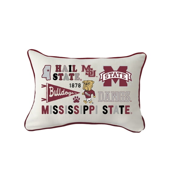 Little Birdie Mississippi State Bulldogs Rectangular Piped Pillow