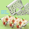 thumbnail image 4 of Aminojy Taco Holders Set Of 3, Taco Stand, Stainless Steel Burrito Maker with Comfort Grip, Taco Tray Taco Rack Taco Plate Shells, Hollow Design, Oven, Grill and Dishwasher Safe Walmart Pallets, 4 of 9