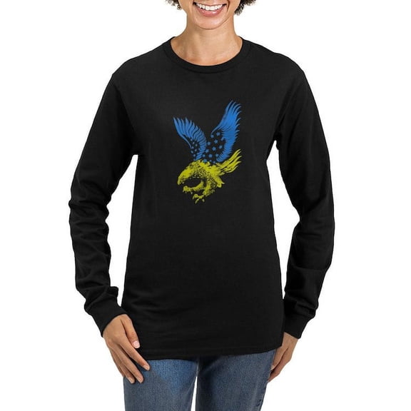CafePress - Cool Ukraine Flag Ukrainian Pr Long Sleeve T Shirt - Women's Long Sleeve Graphic Tee Casual Fit