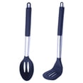thumbnail image 1 of Juego de utensilios de cocina - 2 piezas de utensilios de silicona antiadherentes resistentes al calor con mango de acero inoxidable, 1 of 5