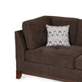 thumbnail image 6 of Poundex 3 Piece Fabric Sectional Sofa Set with Ottoman in Dark Coffee, 6 of 7