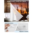 thumbnail image 5 of No Hook Shower Curtain with Snap-in Liner, Western Cactus Sunset Waterproof Fabric Bathroom Curtains, Modern Abstract Art Retro Bath Curtains & Mesh Top Window Stand Up Stall 36"x72", 5 of 9