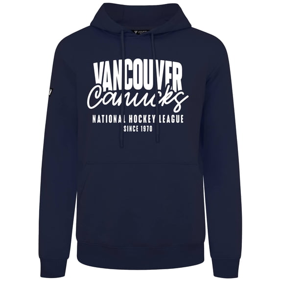 Men's Levelwear  Navy Vancouver Canucks Podium Response Pullover Hoodie