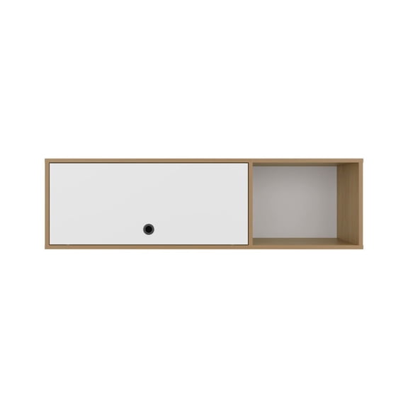 We Have Furniture Tuckerman Wall Cabinet,  White/Macadamia